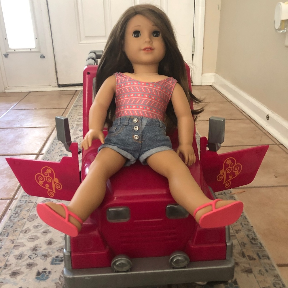 Joss American Girl Doll and Our Generation Jeep